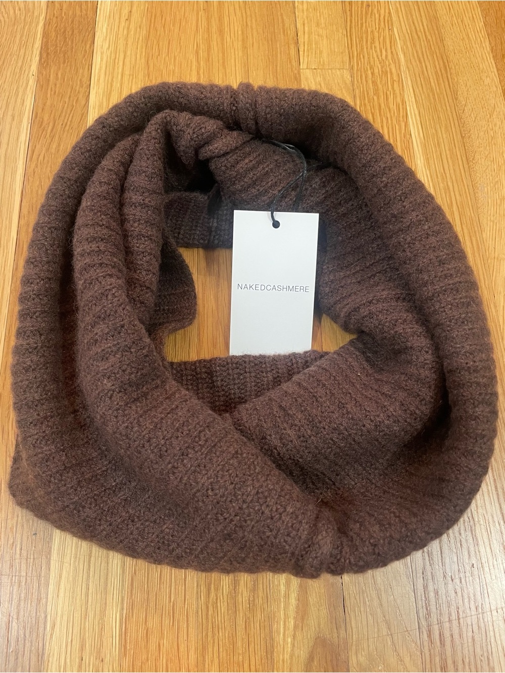 NEW NakedCashmere Chocolate Brown Cashmere Infinity Scarf/Snood